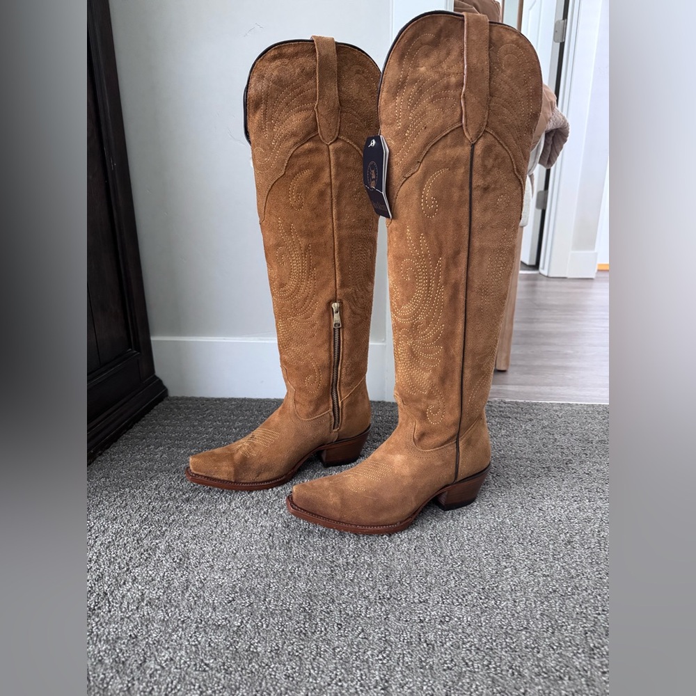 Rock’em OTK Boots Tan Suede Cowboy Boots
